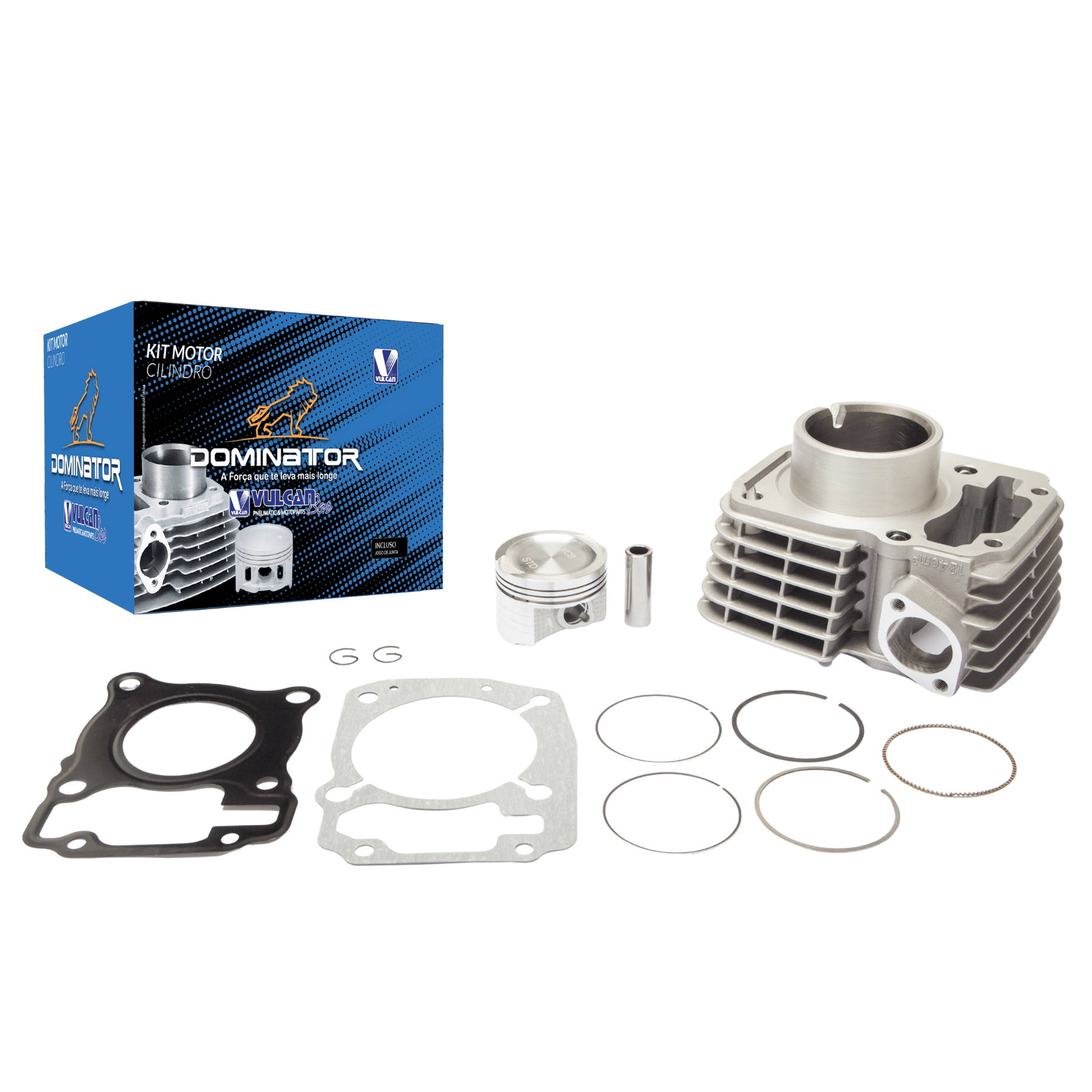 Kit cilindro do motor p/ moto honda cg 125 fan ks/es/esd cargo 09/15 nxr 125 bros 13/15 (compl. c/ kit "a" de juntas) pino 13mm